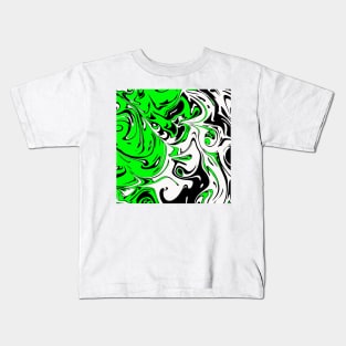 Lime white liquid abstract Art Kids T-Shirt